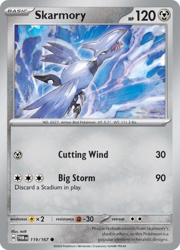 Skarmory 119/167 Reverse Holofoil SV06: Twilight Masquerade