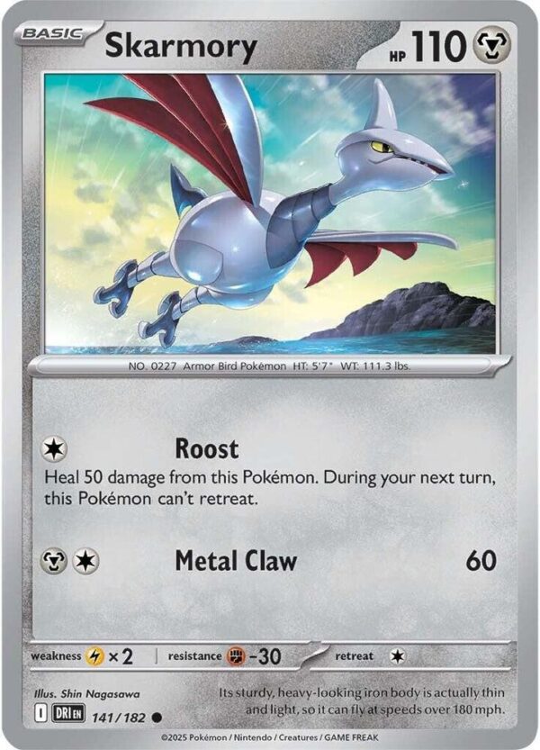 Skarmory 141/182 Reverse Holofoil SV10: Destined Rivals