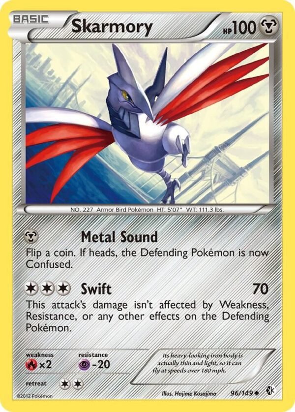 Skarmory (96) 96/149 Reverse Holofoil Boundaries Crossed Skarmory (96) 96/149 Reverse Holofoil Boundaries Crossed