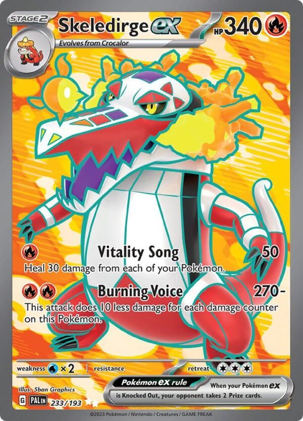 Skeledirge ex 233/193 Holofoil SV02: Paldea Evolved Skeledirge ex 233/193 Holofoil SV02: Paldea Evolved