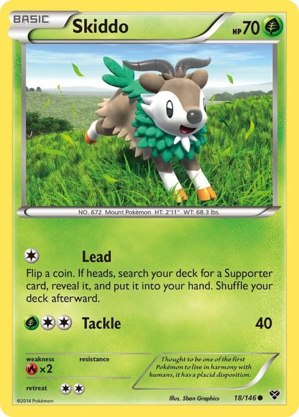 Skiddo 18/146 Reverse Holofoil XY Base Set