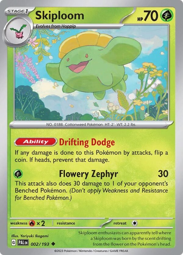 Skiploom 002/193 Normal SV02: Paldea Evolved Skiploom 002/193 Normal SV02: Paldea Evolved