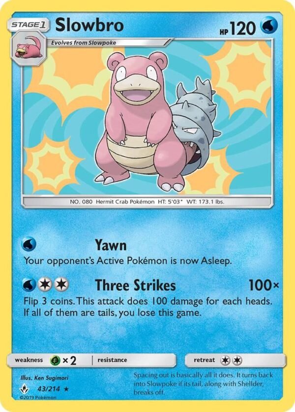 Slowbro 43/214 Reverse Holofoil SM – Unbroken Bonds Slowbro 43/214 Reverse Holofoil SM – Unbroken Bonds