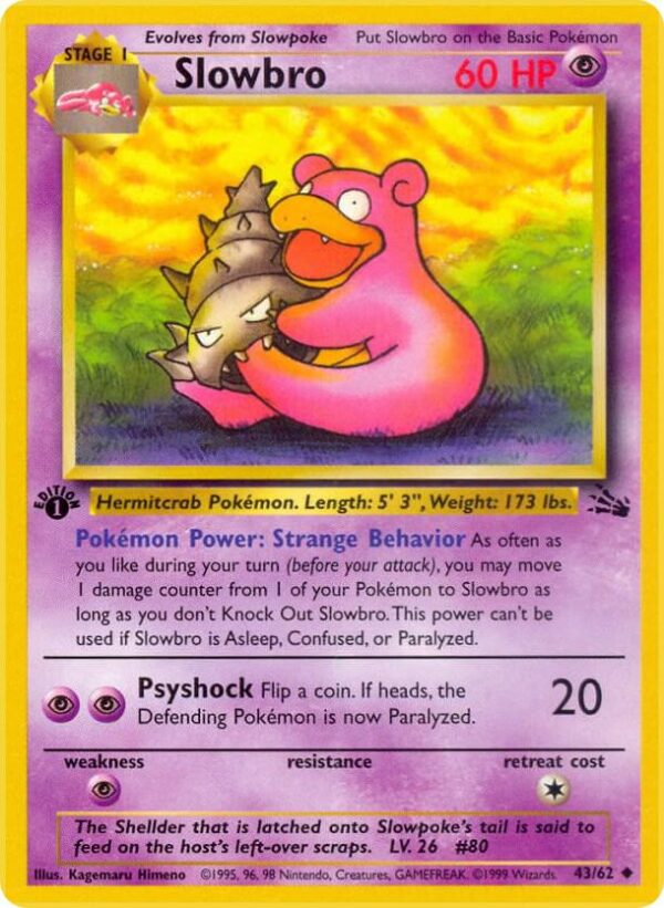 Slowbro 43/62 1st Edition Fossil Slowbro 43/62 1st Edition Fossil