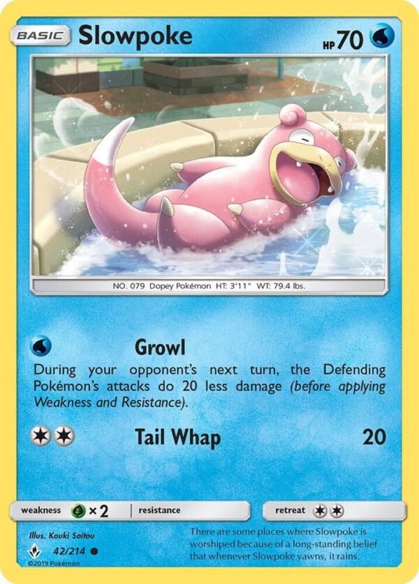 Slowpoke 42/214 Reverse Holofoil SM – Unbroken Bonds Slowpoke 42/214 Reverse Holofoil SM – Unbroken Bonds
