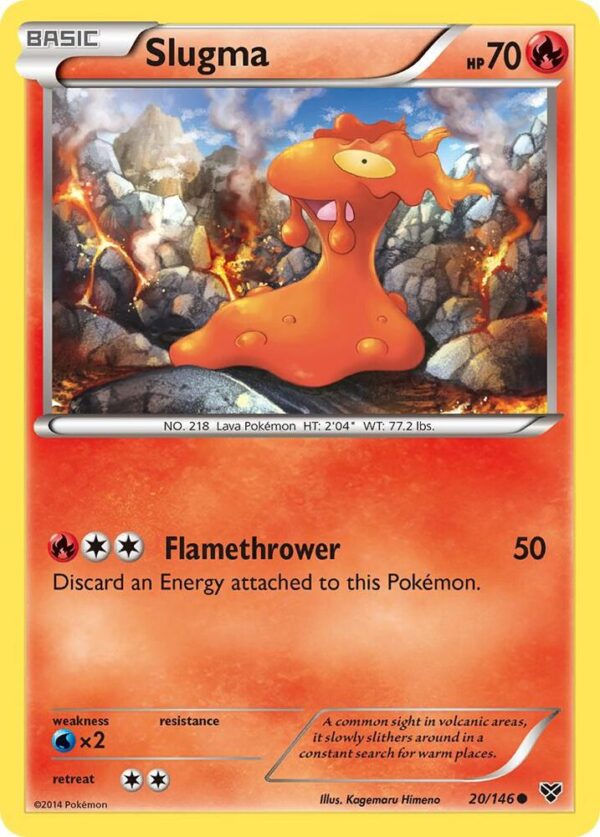 Slugma 20/146 Reverse Holofoil XY Base Set Slugma 20/146 Reverse Holofoil XY Base Set