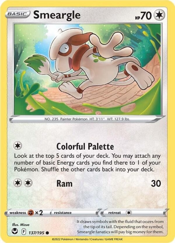 Smeargle 137/195 Reverse Holofoil SWSH12: Silver Tempest