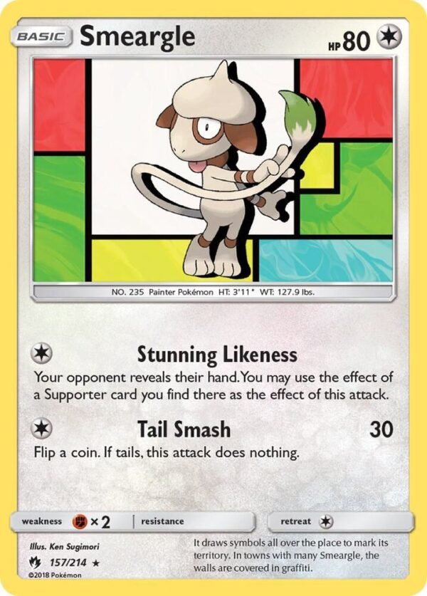 Smeargle 157/214 Reverse Holofoil SM – Lost Thunder Smeargle 157/214 Reverse Holofoil SM – Lost Thunder