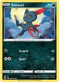 Sneasel | 086/172 | Reverse Holofoil | SWSH09: Brilliant Stars Sneasel | 086/172 | Reverse Holofoil | SWSH09: Brilliant Stars