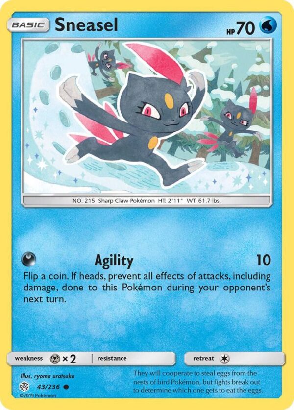 Sneasel 43/236 Reverse Holofoil SM – Cosmic Eclipse Sneasel 43/236 Reverse Holofoil SM – Cosmic Eclipse