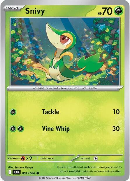 Snivy 001/086 Reverse Holofoil SV: Black Bolt