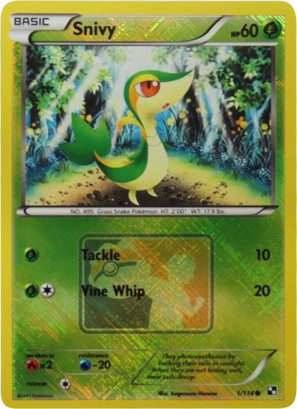 Snivy 1/114 (League Promo) 001/114 Reverse Holofoil League & Championship Cards