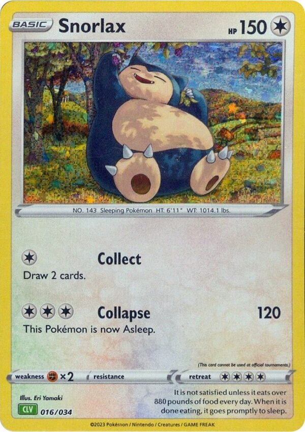 Snorlax 016/034 Holofoil Trading Card Game Classic