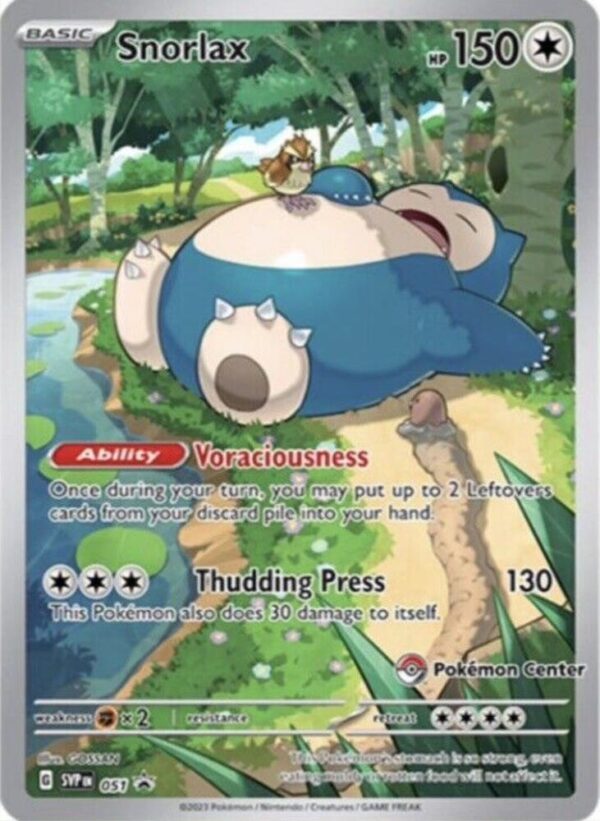 Snorlax 051 (Pokemon Center Exclusive) Holofoil SV: Scarlet & Violet Promo Cards Snorlax 051 (Pokemon Center Exclusive) Holofoil SV: Scarlet & Violet Promo Cards