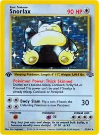 Snorlax (11) | 11/64 | Unlimited Holofoil | Jungle Snorlax (11) | 11/64 | Unlimited Holofoil | Jungle