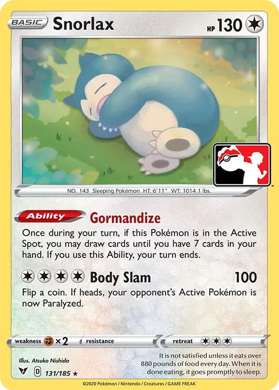 Snorlax 131/185 Holofoil Prize Pack Series Cards