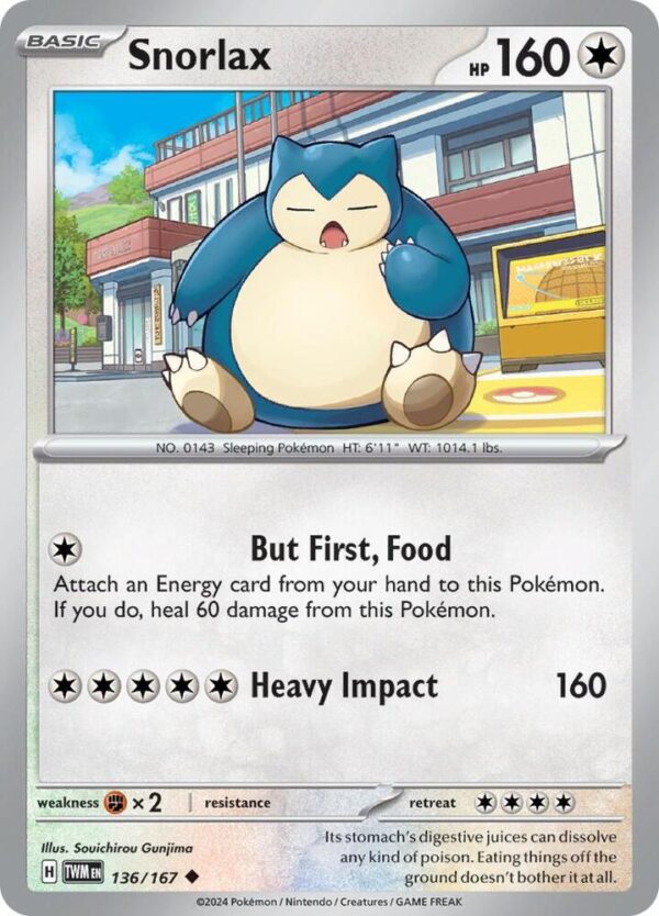 Snorlax 136/167 Normal SV06: Twilight Masquerade Snorlax 136/167 Normal SV06: Twilight Masquerade