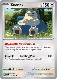 Snorlax | 143/165 | Normal | SV: Scarlet & Violet 151 Snorlax | 143/165 | Normal | SV: Scarlet & Violet 151