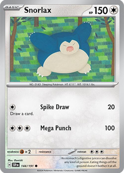 Snorlax 144/191 Reverse Holofoil SV08: Surging Sparks