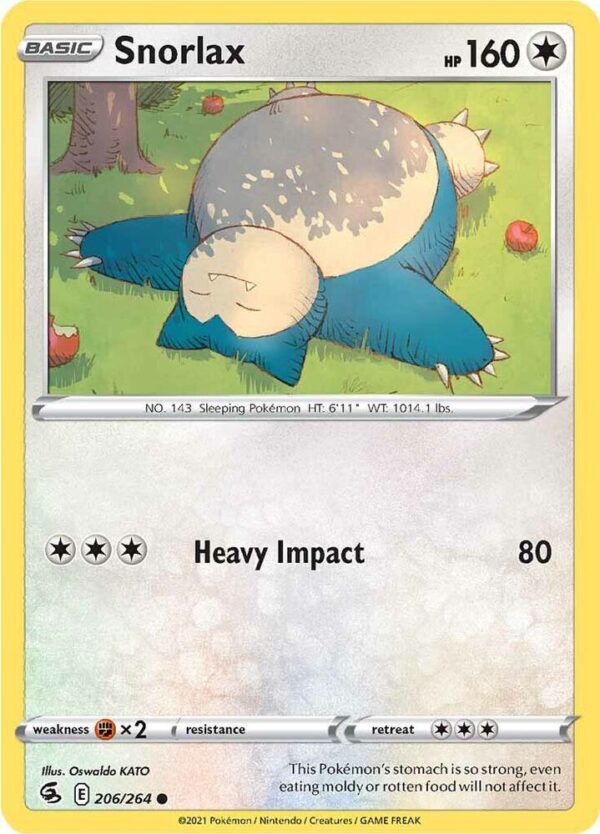 Snorlax 206/264 Reverse Holofoil SWSH08: Fusion Strike