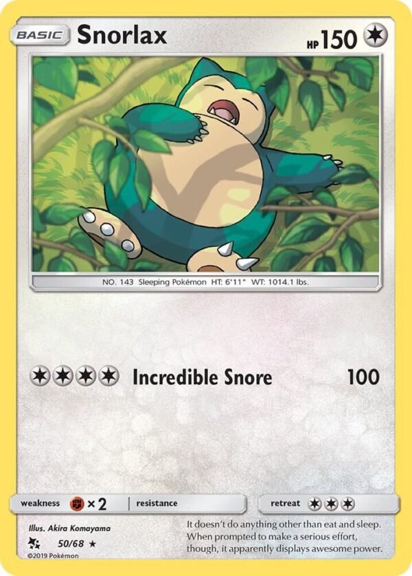 Snorlax 50/68 Normal Hidden Fates