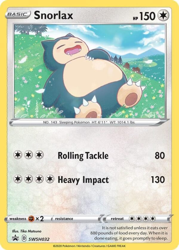 Snorlax SWSH032 Holofoil SWSH: Sword & Shield Promo Cards