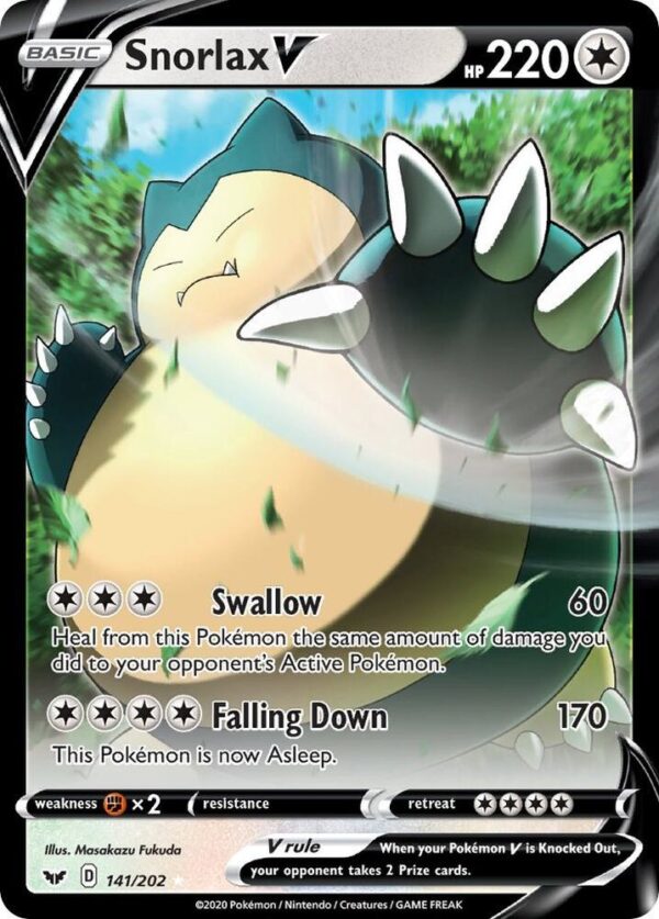 Snorlax V 141/202 Holofoil SWSH01: Sword & Shield Base Set Snorlax V 141/202 Holofoil SWSH01: Sword & Shield Base Set