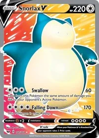 Snorlax V (Full Art) | 197/202 | Holofoil | SWSH01: Sword & Shield Base Set