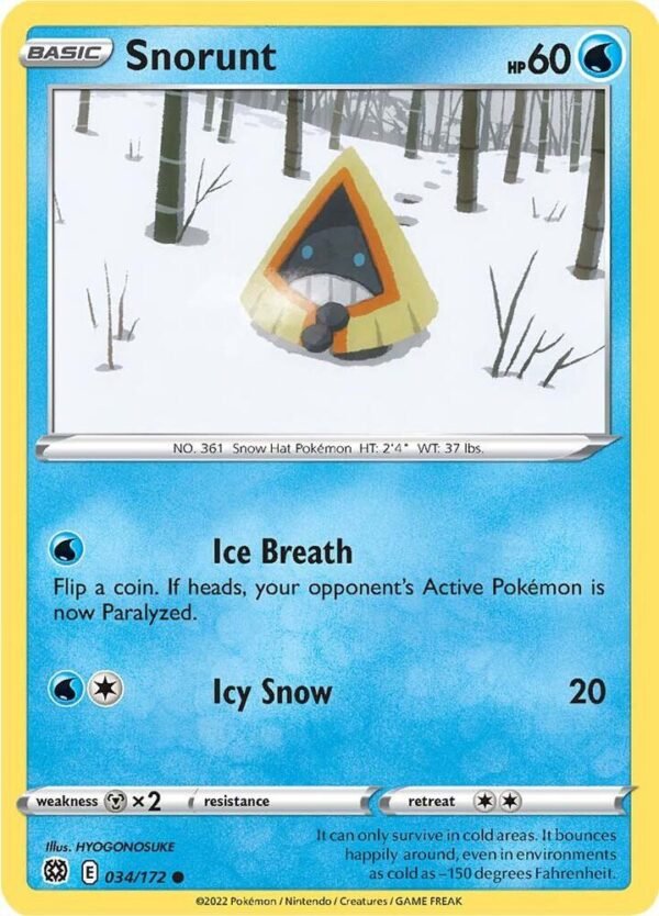 Snorunt 034/172 Normal SWSH09: Brilliant Stars Snorunt 034/172 Normal SWSH09: Brilliant Stars