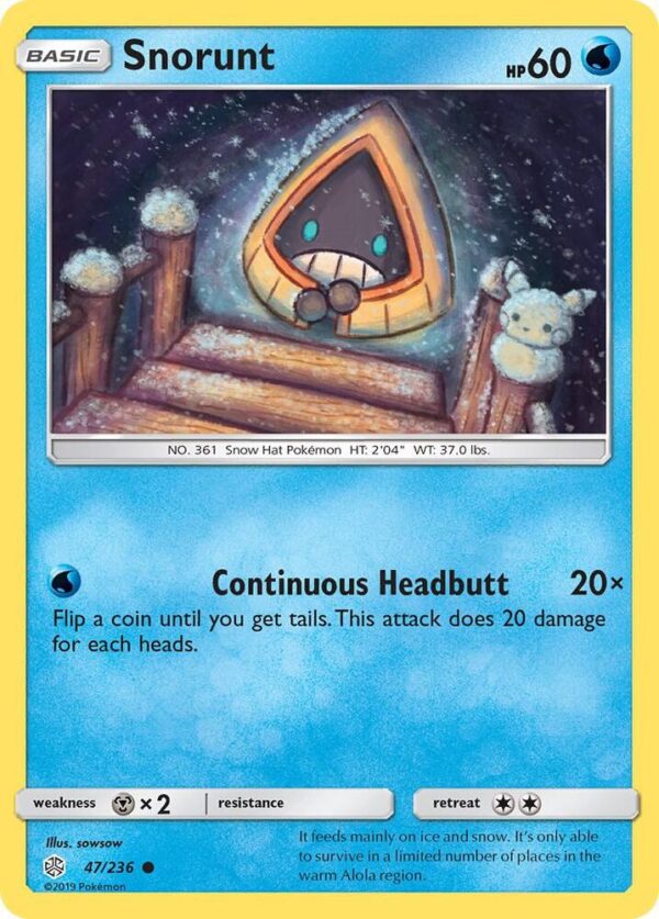Snorunt 47/236 Normal SM – Cosmic Eclipse Snorunt 47/236 Normal SM – Cosmic Eclipse