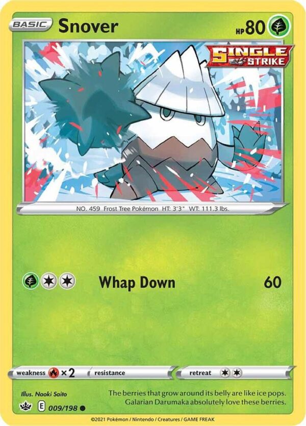 Snover 009/198 Normal SWSH06: Chilling Reign Snover 009/198 Normal SWSH06: Chilling Reign