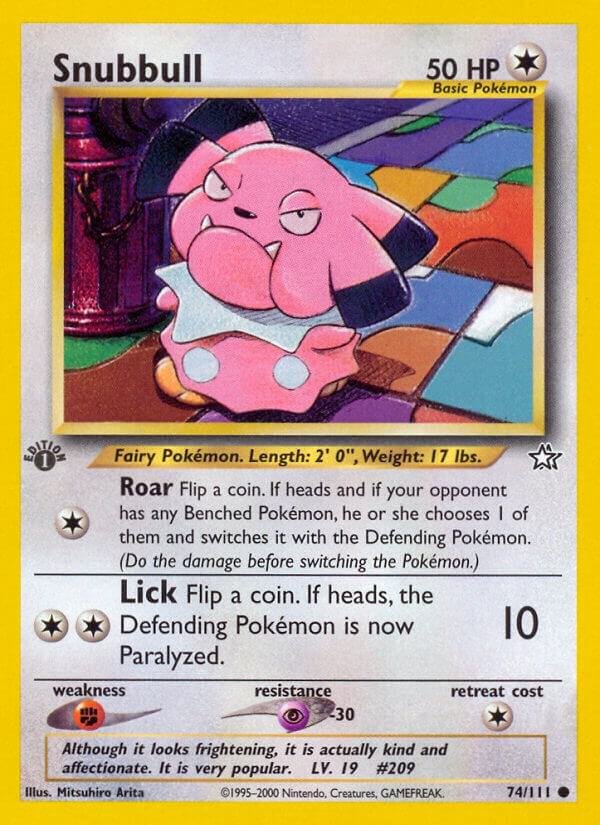 Snubbull 074/111 1st Edition Neo Genesis Snubbull 074/111 1st Edition Neo Genesis