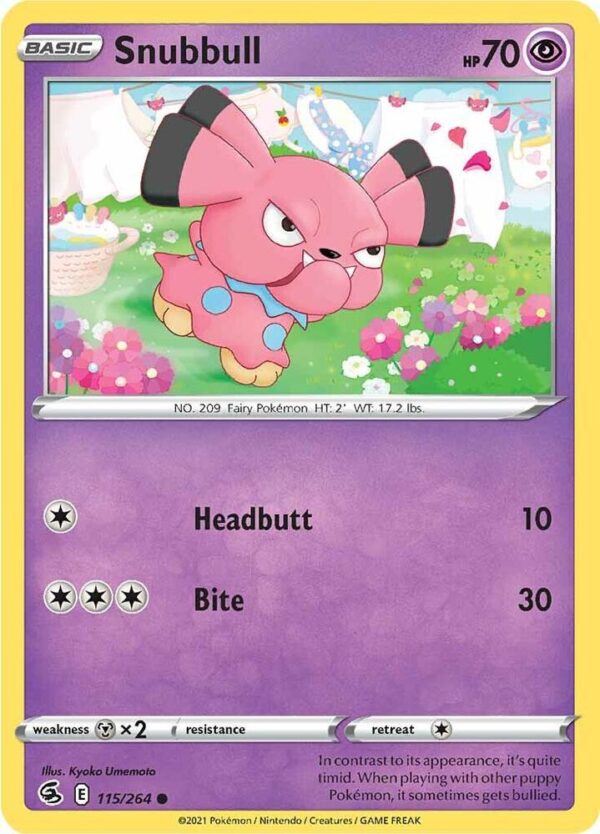 Snubbull 115/264 Reverse Holofoil SWSH08: Fusion Strike