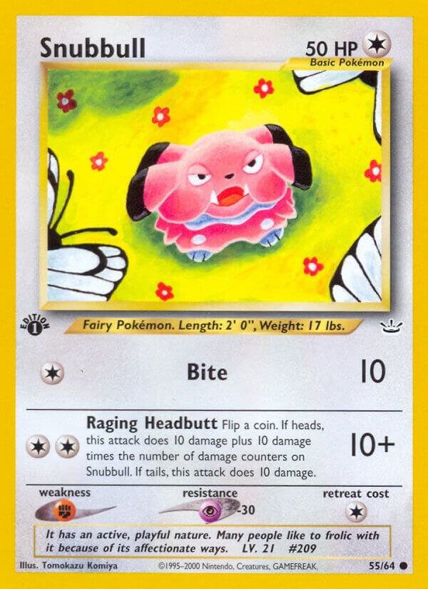 Snubbull 55/64 1st Edition Neo Revelation Snubbull 55/64 1st Edition Neo Revelation