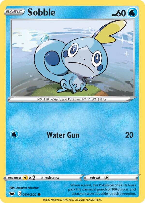 Sobble (054) 054/202 Reverse Holofoil SWSH01: Sword & Shield Base Set Sobble (054) 054/202 Reverse Holofoil SWSH01: Sword & Shield Base Set