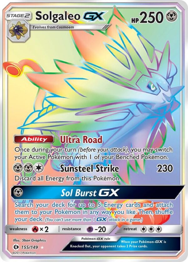 Solgaleo GX (Secret) 155/149 Holofoil SM Base Set Solgaleo GX (Secret) 155/149 Holofoil SM Base Set
