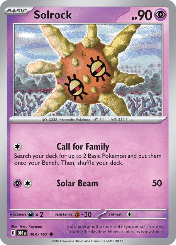 Solrock 093/197 Normal SV03: Obsidian Flames Solrock 093/197 Normal SV03: Obsidian Flames