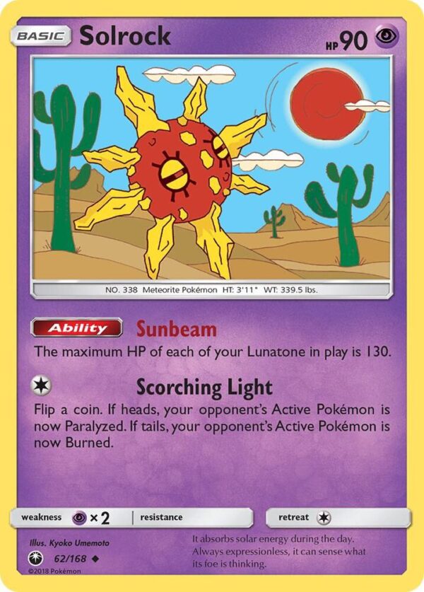 Solrock 62/168 Normal SM – Celestial Storm Solrock 62/168 Normal SM – Celestial Storm