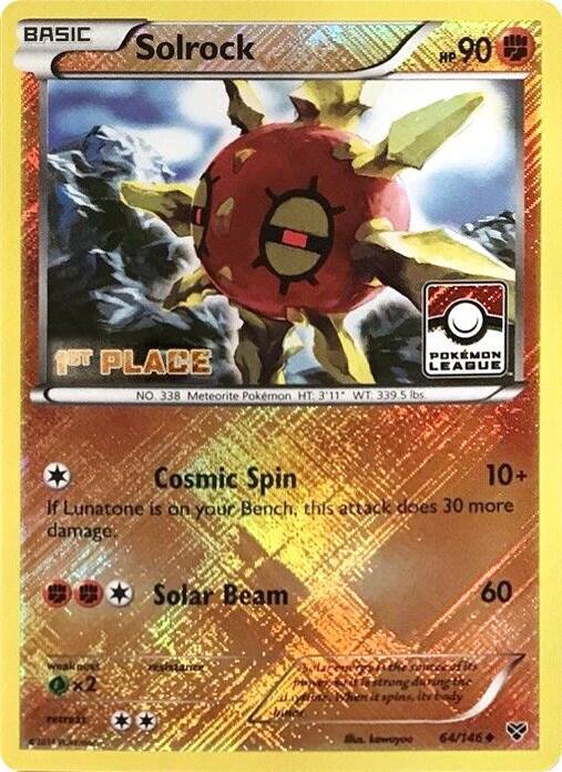 Solrock 64/146 (Pokemon League) [1st Place] 064/146 Reverse Holofoil League & Championship Cards