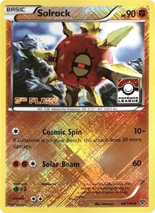 Solrock 64/146 (Pokemon League) [3rd Place] 064/146 Reverse Holofoil League & Championship Cards