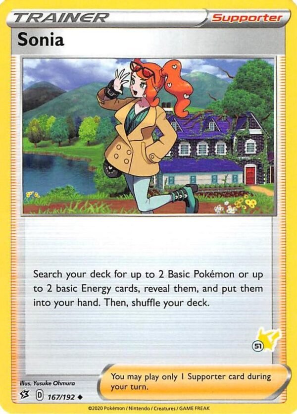 Sonia 167/192 (#51 Pikachu Stamped) Normal Battle Academy 2022 Sonia 167/192 (#51 Pikachu Stamped) Normal Battle Academy 2022