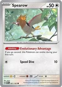 Spearow | 021/165 | Reverse Holofoil | SV: Scarlet & Violet 151