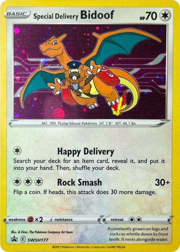 Special Delivery Bidoof SWSH177 Holofoil SWSH: Sword & Shield Promo Cards Special Delivery Bidoof SWSH177 Holofoil SWSH: Sword & Shield Promo Cards