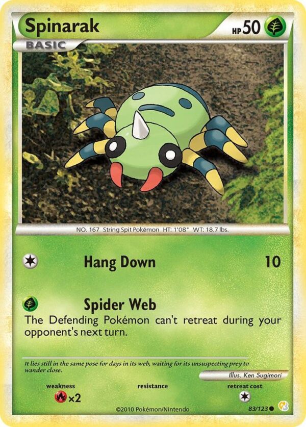 Spinarak 83/123 Normal HeartGold SoulSilver Spinarak 83/123 Normal HeartGold SoulSilver