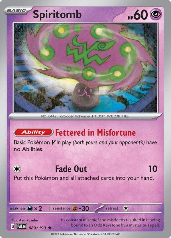 Spiritomb 089/193 Holofoil SV02: Paldea Evolved Spiritomb 089/193 Holofoil SV02: Paldea Evolved