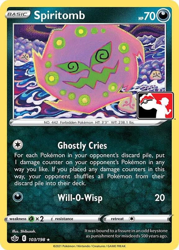 Spiritomb 103/198 Normal Prize Pack Series Cards