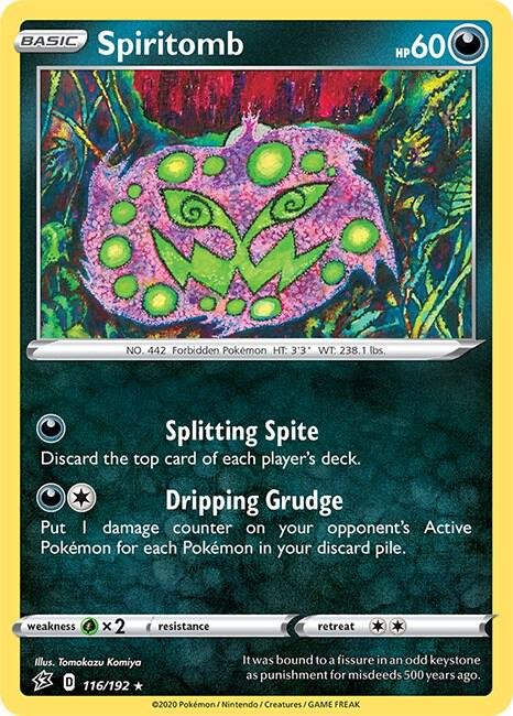 Spiritomb 116/192 Reverse Holofoil SWSH02: Rebel Clash Spiritomb 116/192 Reverse Holofoil SWSH02: Rebel Clash