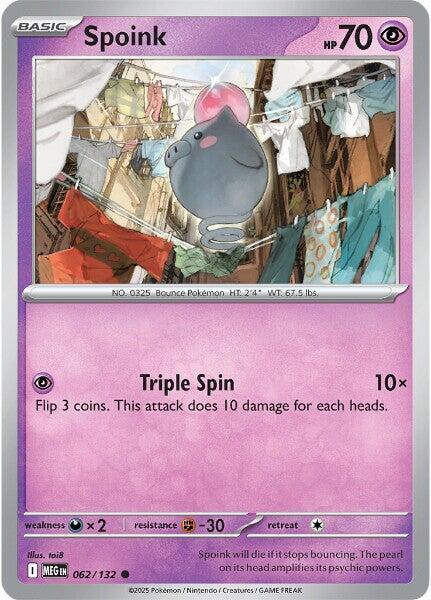Spoink 062/132 Normal ME01: Mega Evolution Spoink 062/132 Normal ME01: Mega Evolution