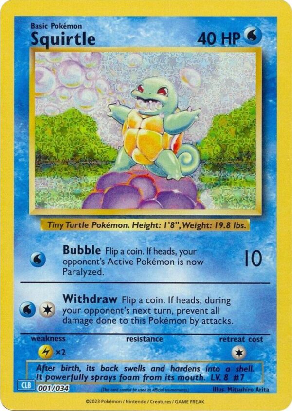 Squirtle 001/034 Holofoil Trading Card Game Classic