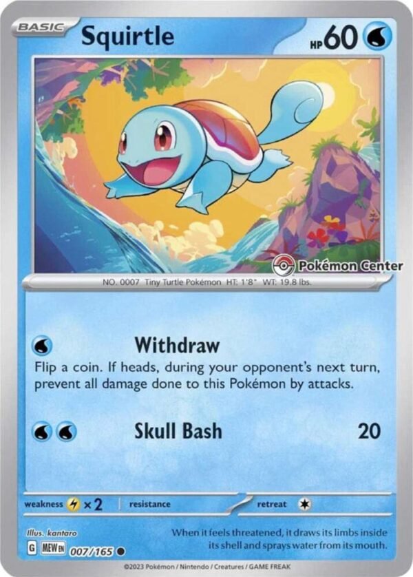 Squirtle 007/165 (Pokemon Center Exclusive) Reverse Holofoil Miscellaneous Cards & Products